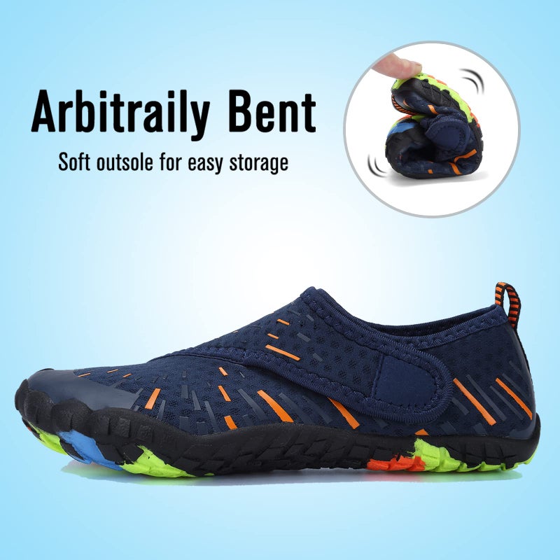 CIOR Boys & Girls Water Shoes Sports Aqua Athletic Sneakers Lightweight Sport Shoes(Toddler/Little Kid/Big Kid) U1ELJSX011-Navy.orange-27 - Image 5